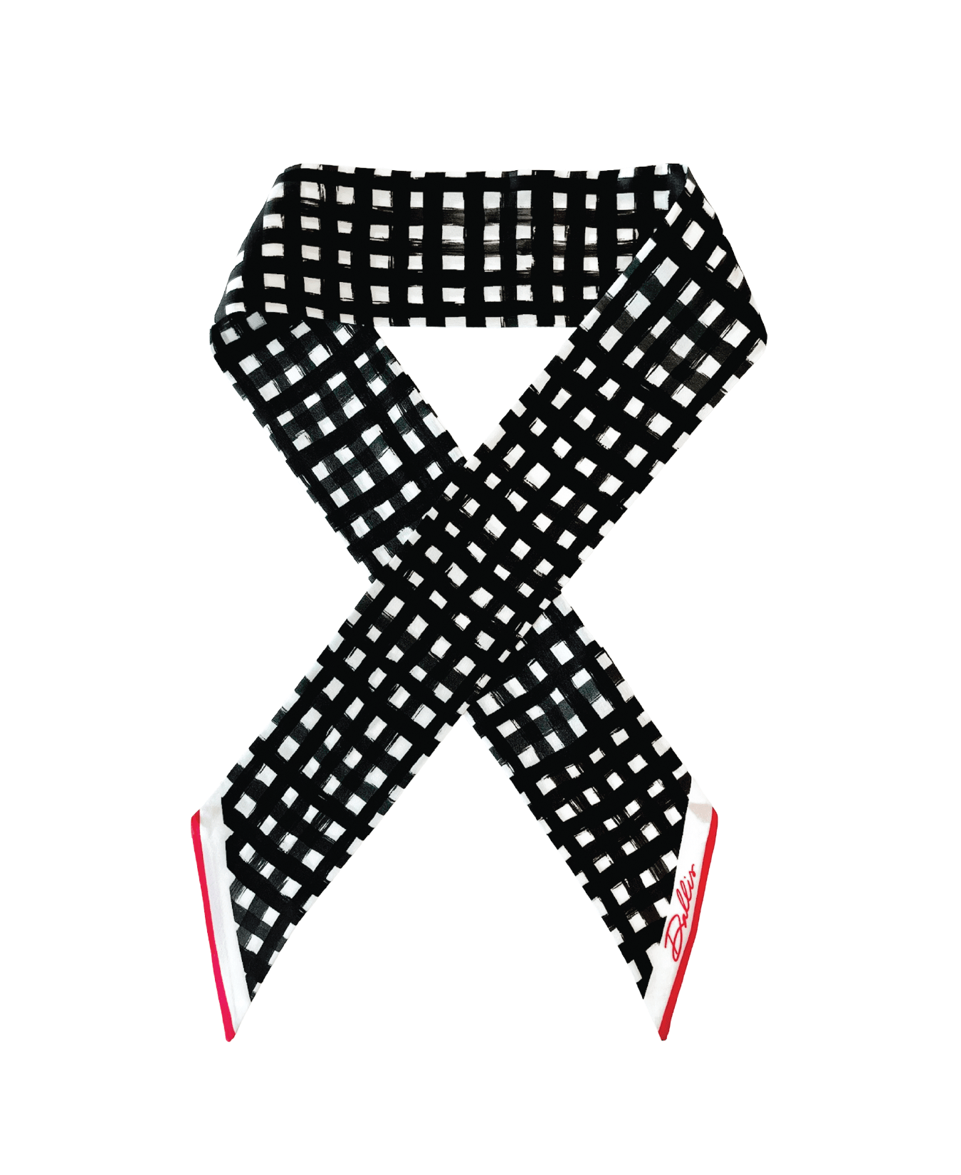 Red/Black Tailgate Check Twilly - Southern Soule Designs