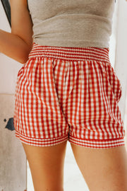 Red/Ivory Gingham Shorts BMP7658 - Southern Soule Designs