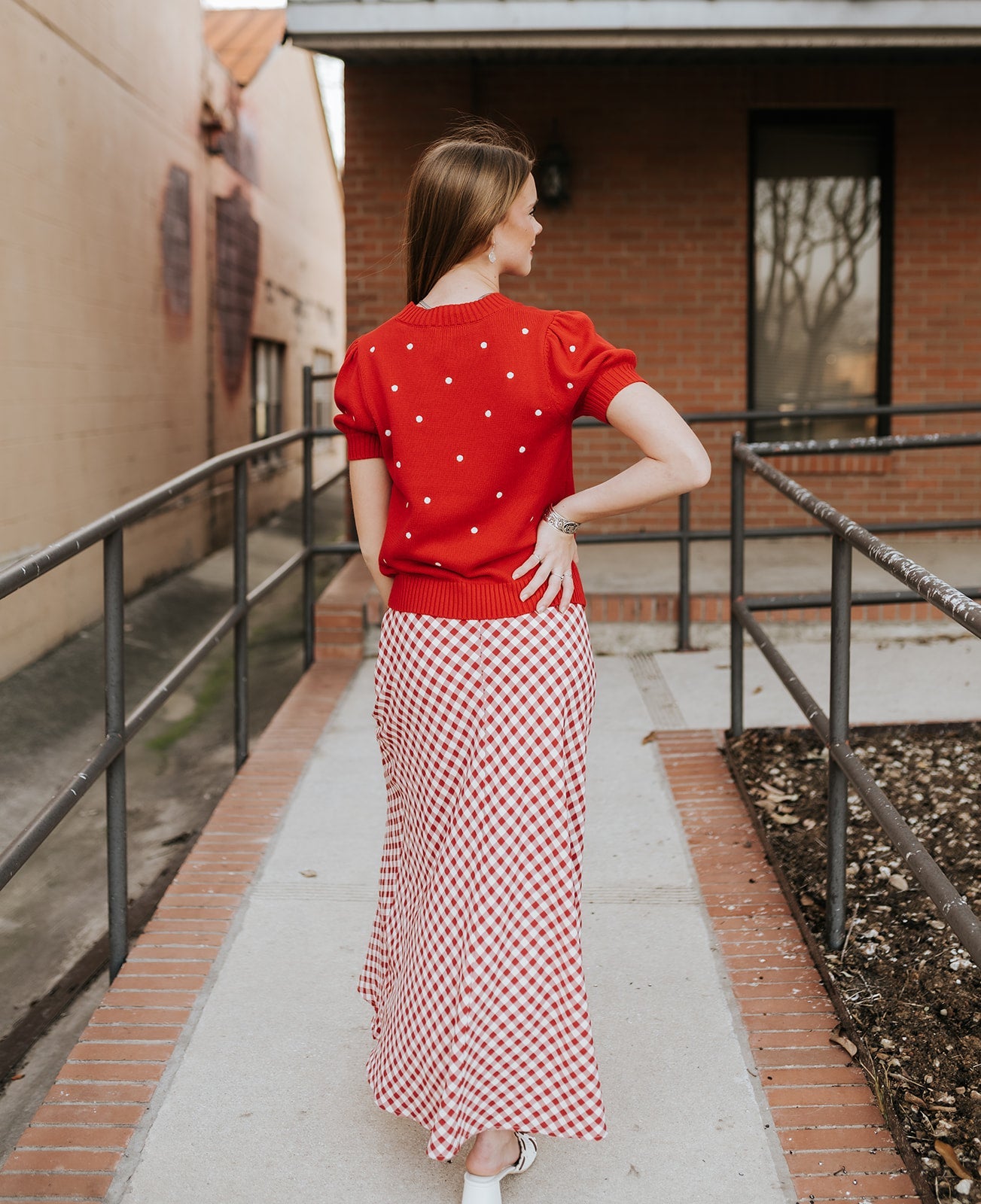 Red/Ivory Puff Short Sleeve Sweater MWT10040 - Southern Soule Designs