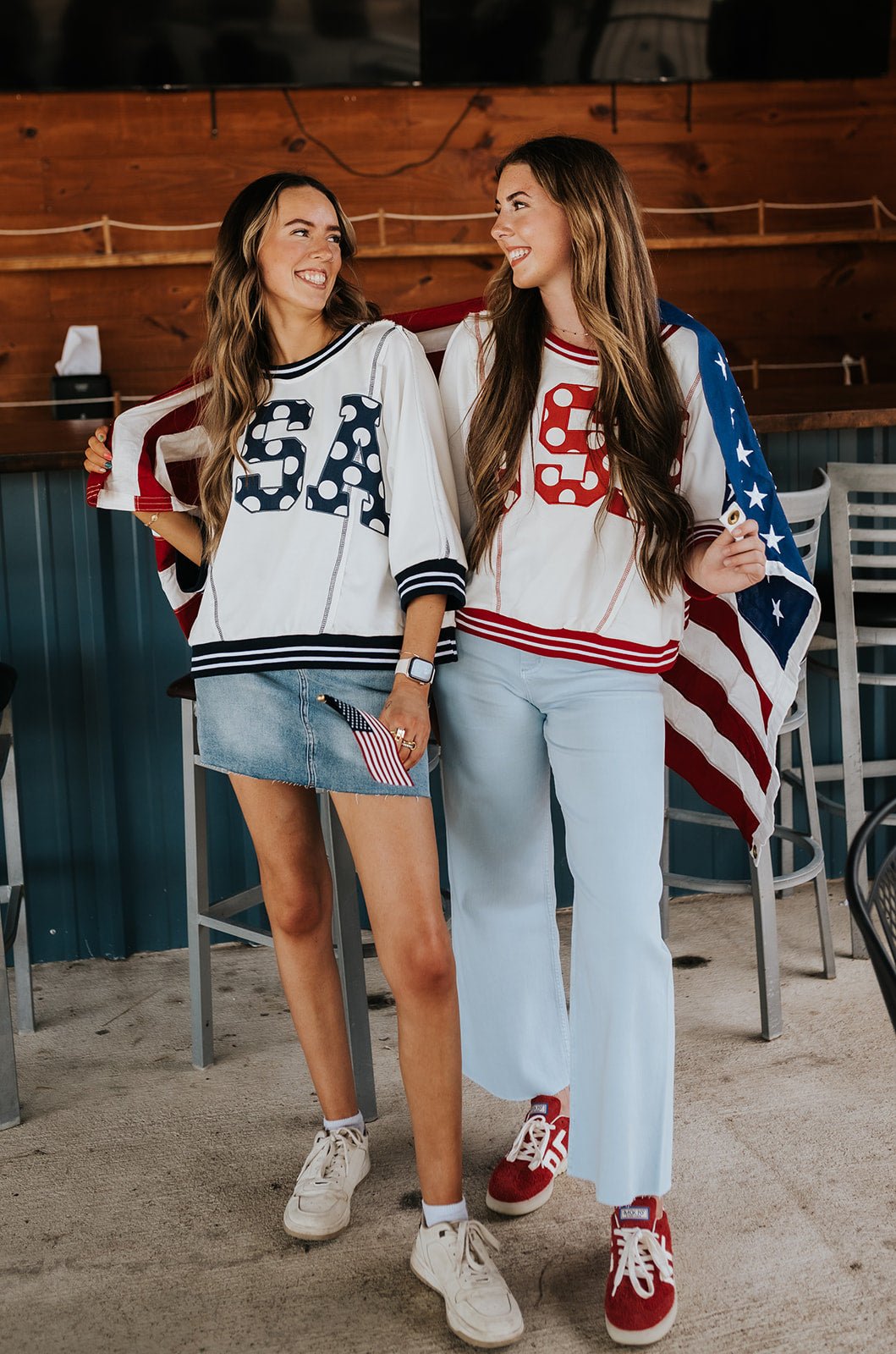 Red/Ivory USA Sweatshirt SW10560LL - Southern Soule Designs