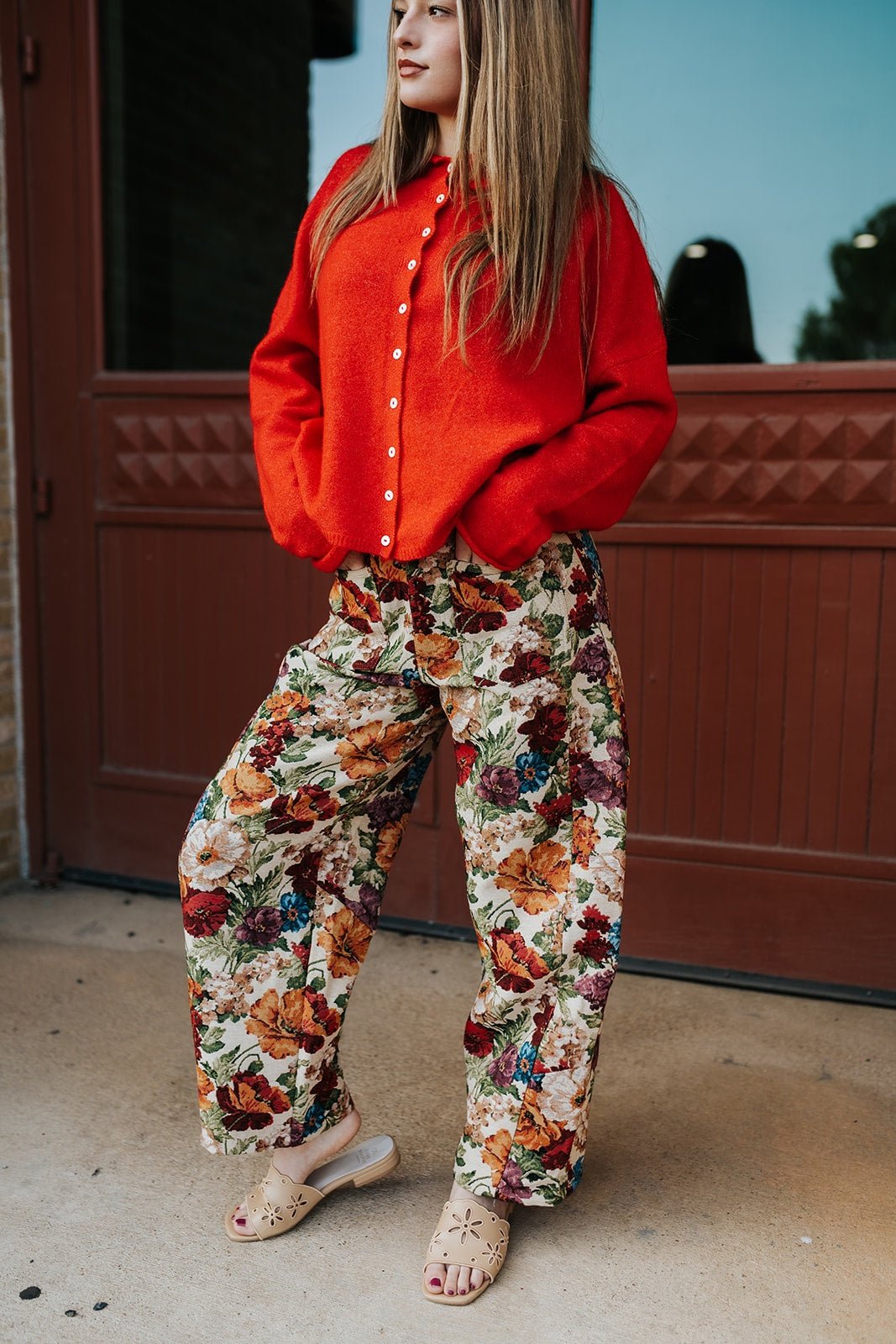 Red/Pink Flower Pants DP52083 - Southern Soule Designs