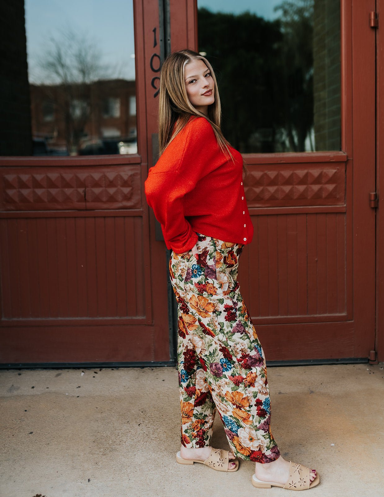 Red/Pink Flower Pants DP52083 - Southern Soule Designs