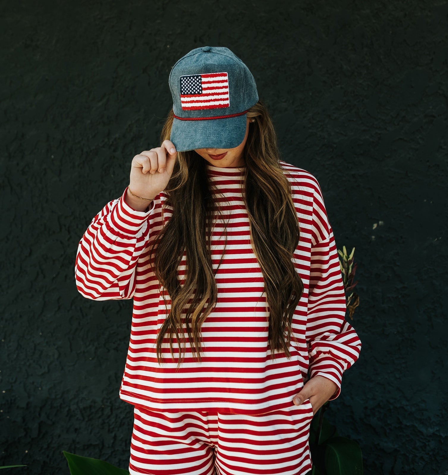 Red/White Striped Crop T-Shirt Top IT2819 - Southern Soule Designs