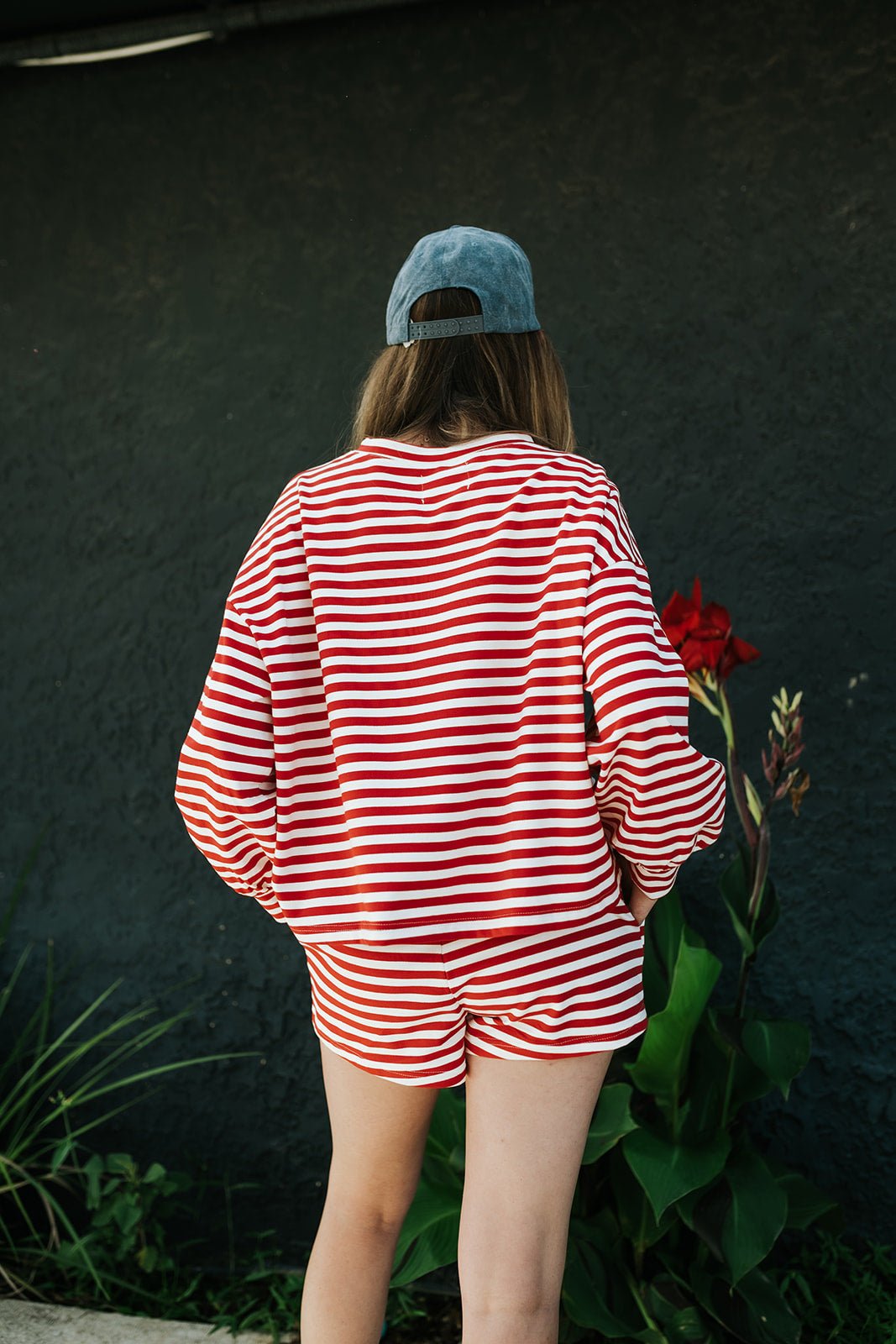 Red/White Striped Crop T-Shirt Top IT2819 - Southern Soule Designs