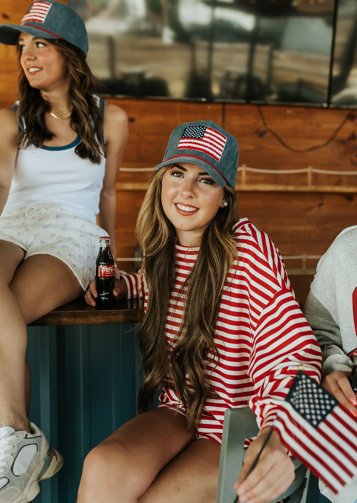 Red/White Striped Crop T-Shirt Top IT2819 - Southern Soule Designs