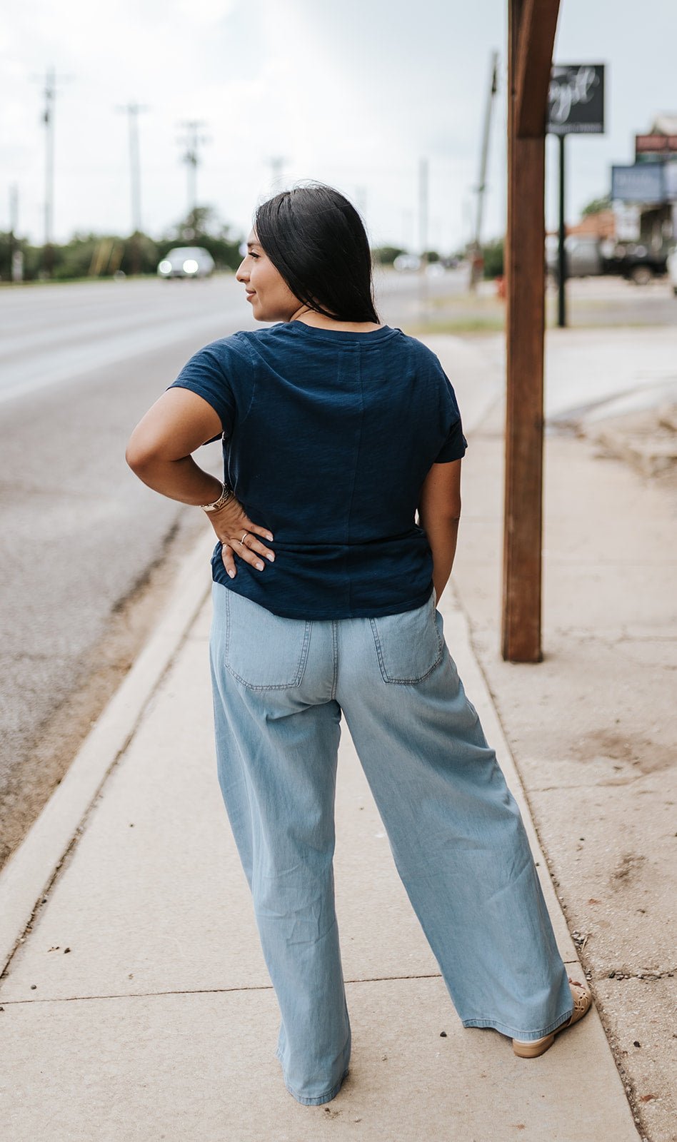 Relaxed denim Pants with Drawstring Waist DS0968 - Southern Soule Designs