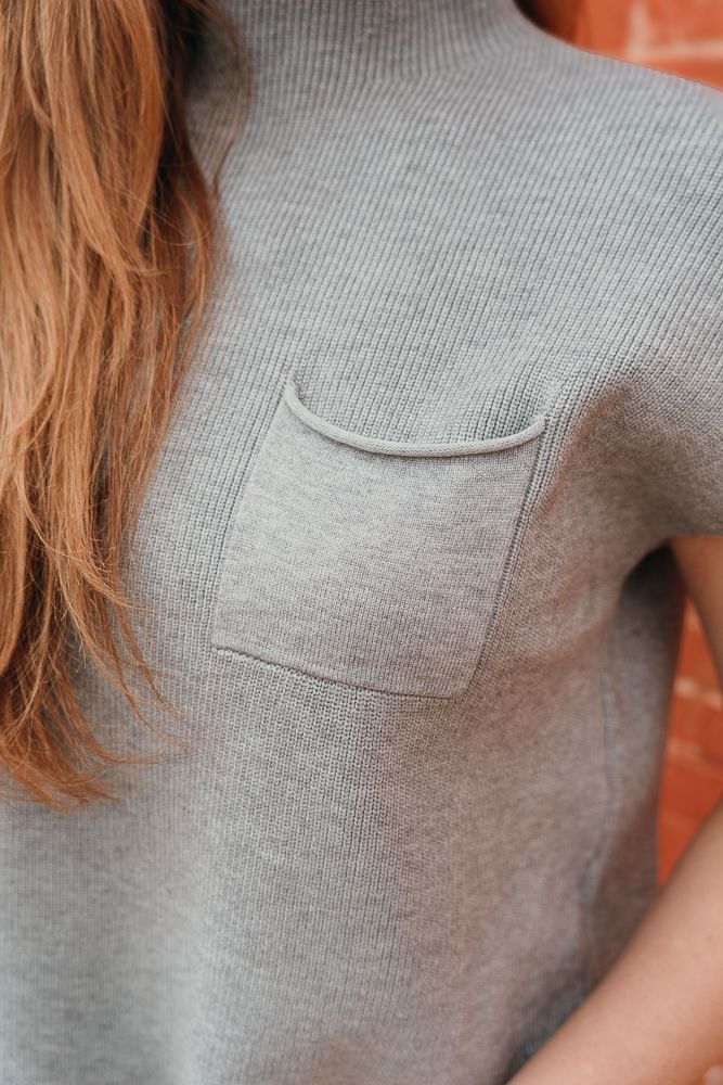 Ribbed Short Sleeve Top with Pocket SK11370 - Southern Soule Designs