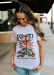 Risen Just As He Said Christian Tee Orchid - Southern Soule Designs