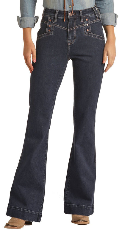 Rock N Roll Button Detail Trouser with Yoke detail - Southern Soule Designs