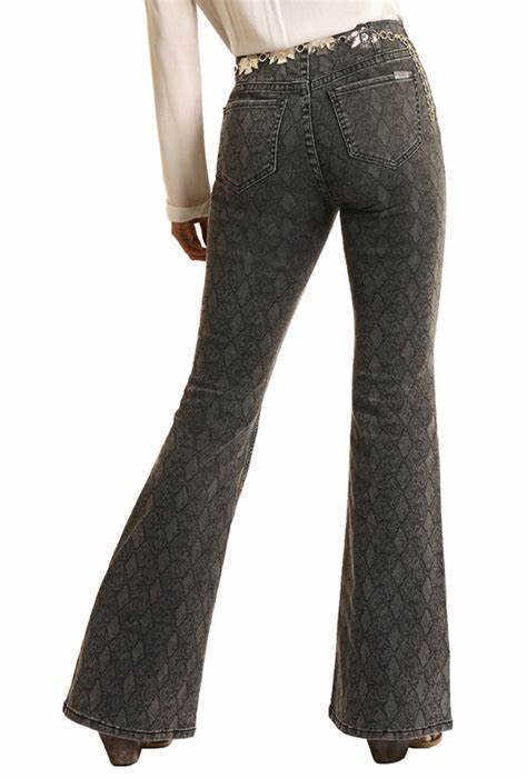 Rock N Roll Snake Print Bargain Bells Flare Pants - Southern Soule Designs