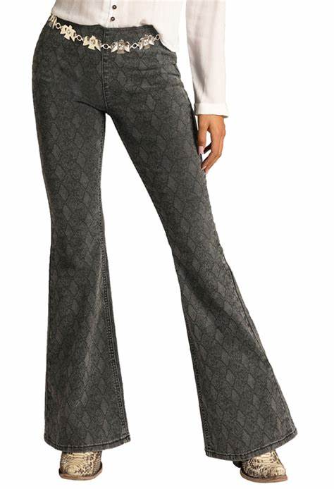 Rock N Roll Snake Print Bargain Bells Flare Pants - Southern Soule Designs