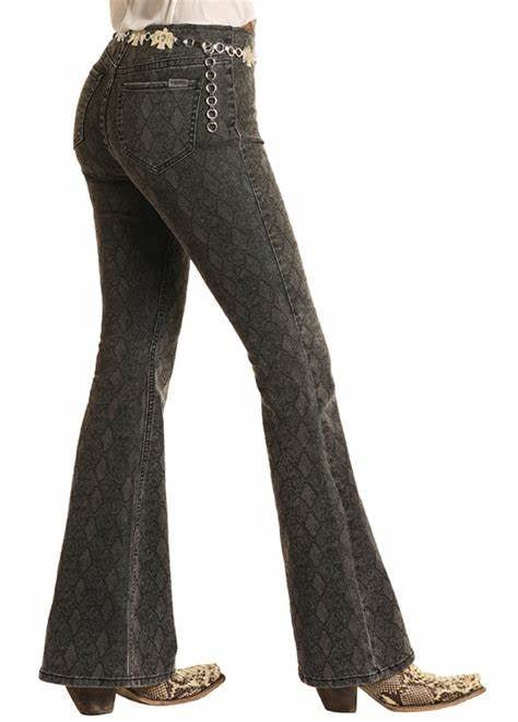 Rock N Roll Snake Print Bargain Bells Flare Pants - Southern Soule Designs