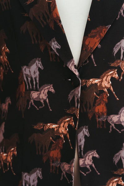 Rock & Roll Black Horse Print Blazer BW96T05236 - Southern Soule Designs