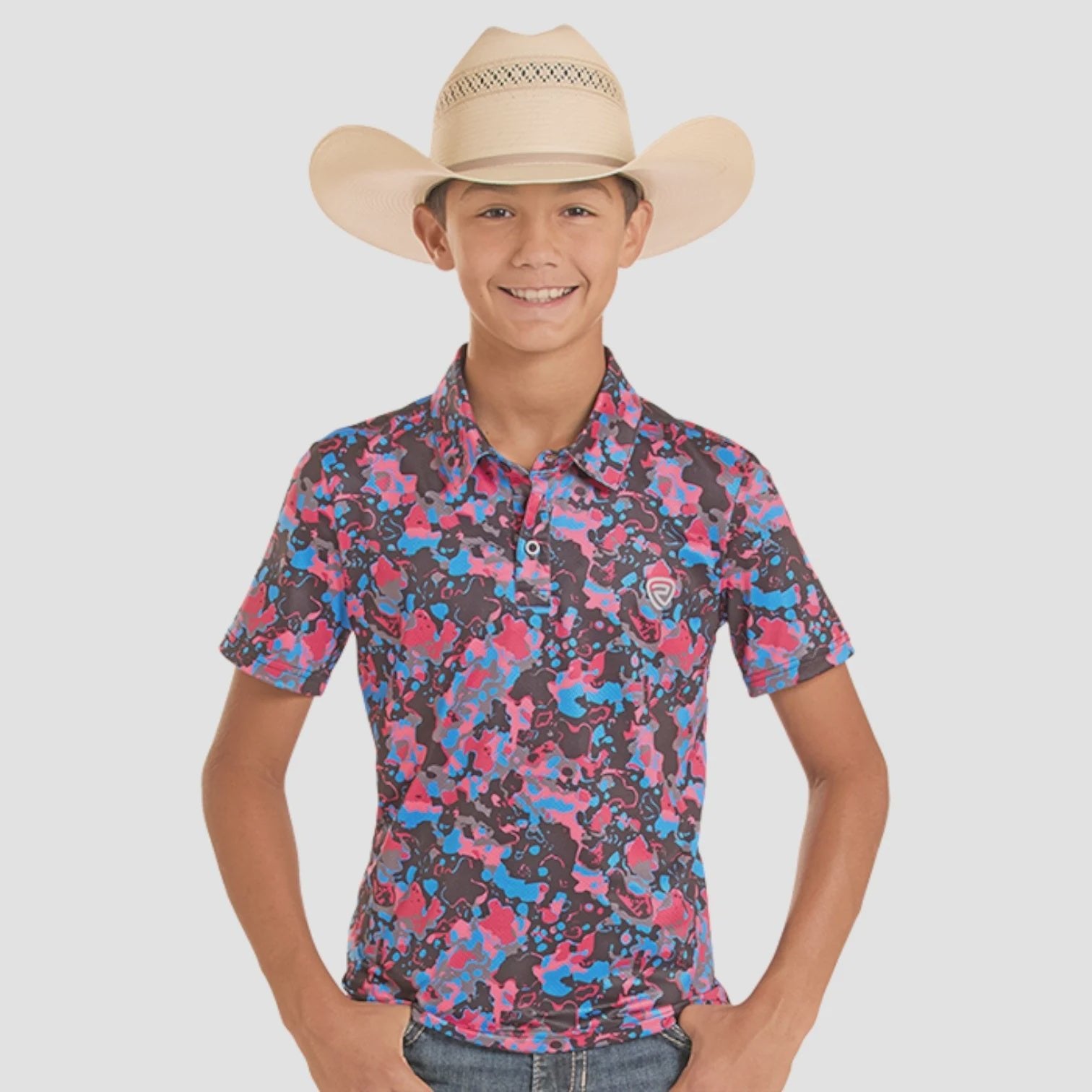 Rock & Roll Boy's Black Camo Polo BB51T08740 - Southern Soule Designs