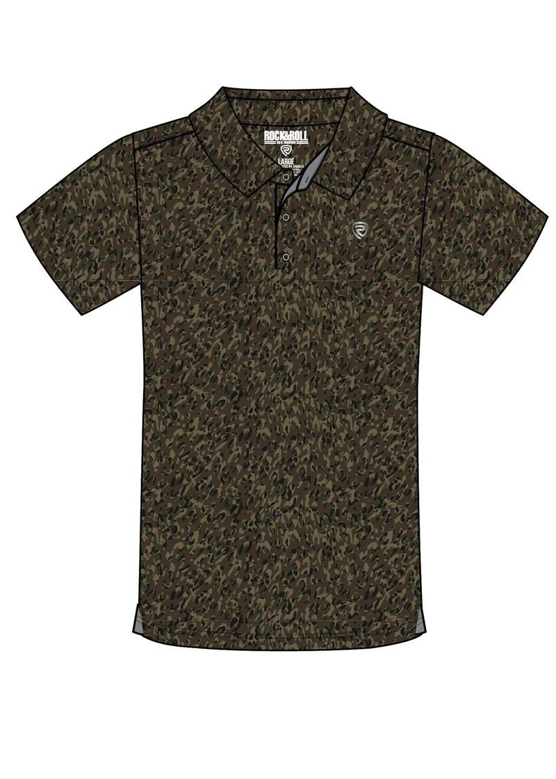 Rock & Roll Boy's Dark Brown Camo Printed Polo BB51T08739 - Southern Soule Designs