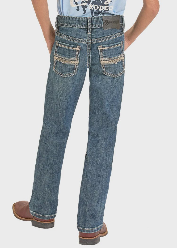 Rock & Roll Boy's Ladder Stitch Embroidered Revolver Jean BB1RD086222 - Southern Soule Designs