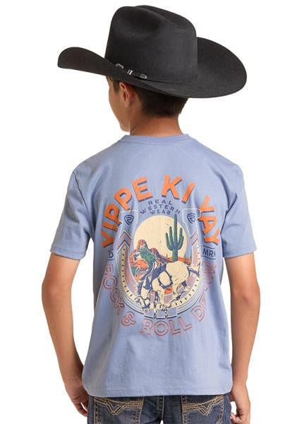 Rock & Roll Boy's Light Navy Yippe Ki Yay Graphic Tee BB21T08870 - Southern Soule Designs