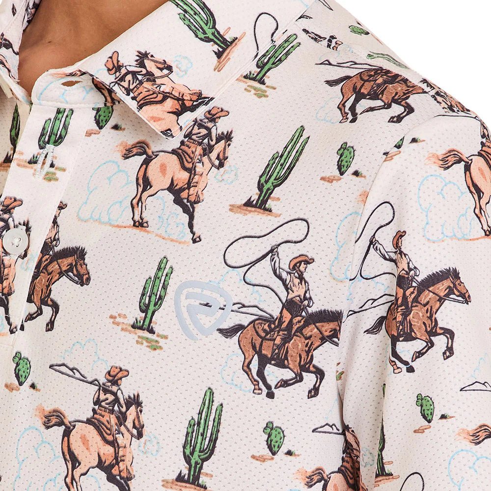 Rock & Roll Boy's Natural Novelty Printed Mesh Polo BB51T08356 - Southern Soule Designs