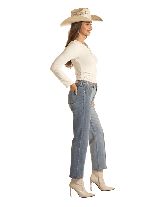 Rock & Roll BW9HD03594 Two Tone Crop Jeans - Southern Soule Designs