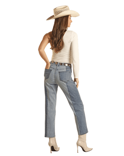 Rock & Roll BW9HD03594 Two Tone Crop Jeans - Southern Soule Designs