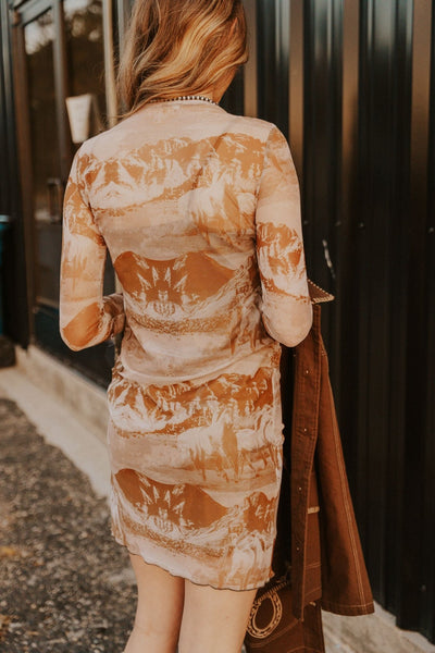 Rock & Roll BWD2R03301 Mesh Printed Dress - Southern Soule Designs