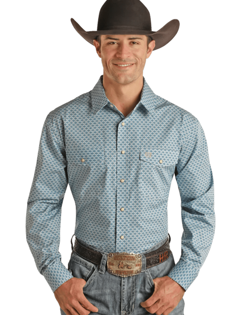 Rock & Roll Men's Blue LS Button Down RMB2S08913 - Southern Soule Designs