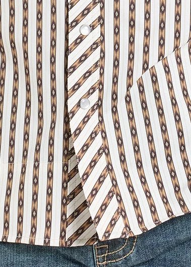 Rock & Roll Men's Brown Printed Stripe Tek Shirt BMN3S08383 - Southern Soule Designs