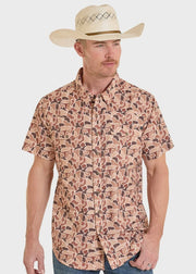 Rock & Roll Men's Camel Camo Printed Tek Western Shirt BMN3S08394 - Southern Soule Designs