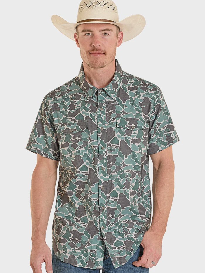 Rock & Roll Men's camo Printed Tek Western Shirt BMN3S08395 - Southern Soule Designs
