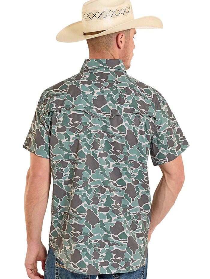 Rock & Roll Men's camo Printed Tek Western Shirt BMN3S08395 - Southern Soule Designs