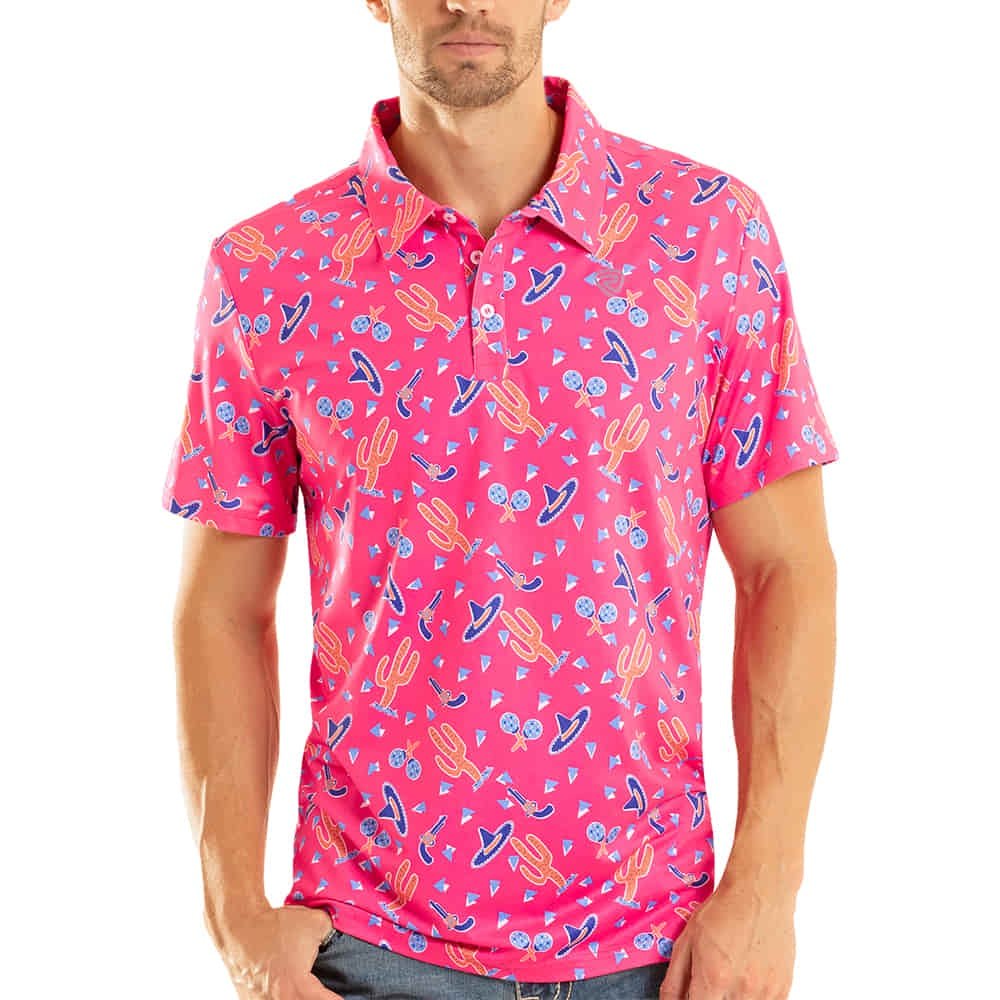 Rock & Roll Men's Hot Pink Fiesta Polo BM51T08732 - Southern Soule Designs