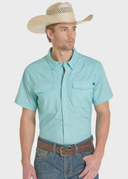 Rock & Roll Men's Light Turquoise Printed Stripe Tek Shirt BMN3S08378 - Southern Soule Designs