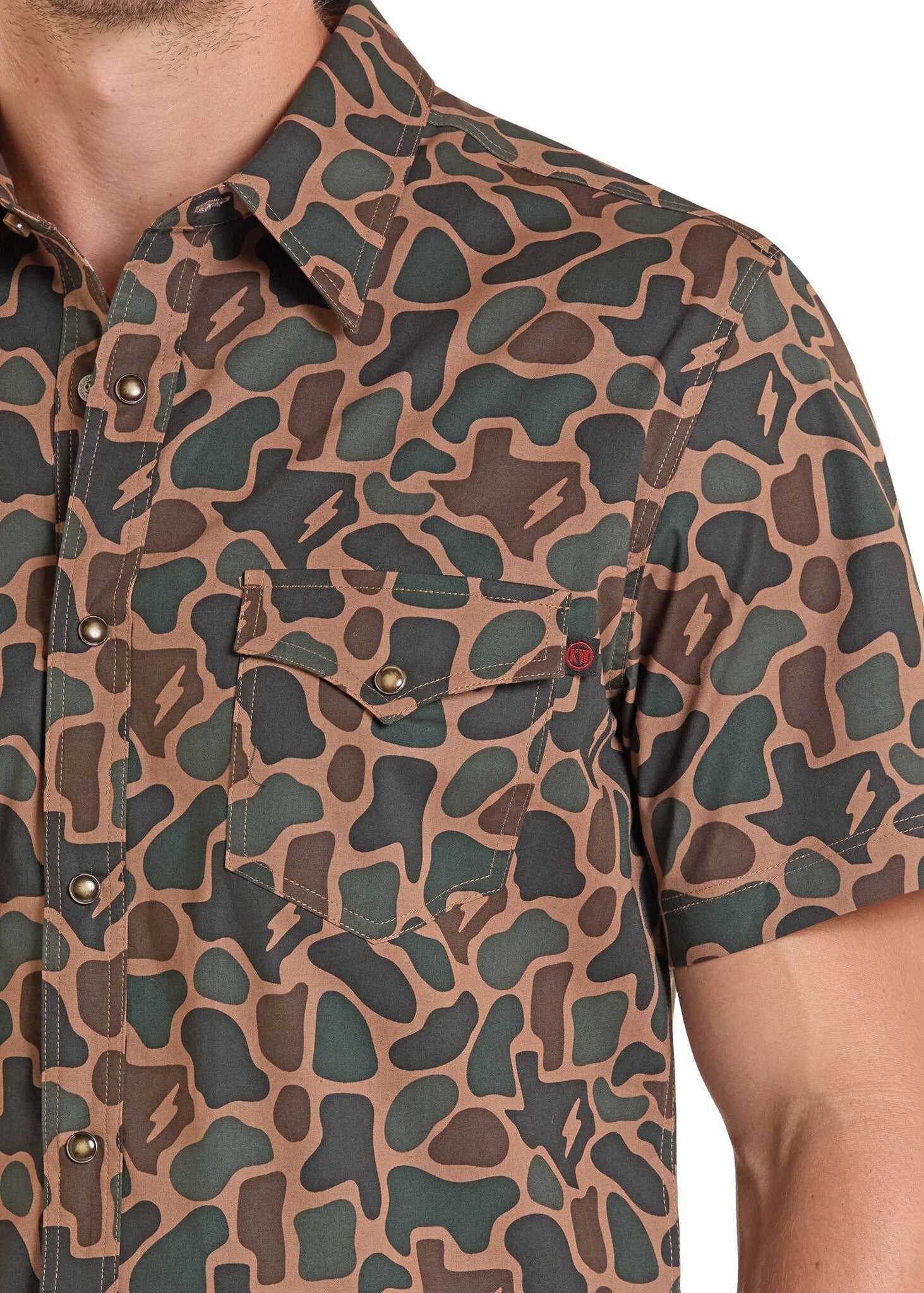 Rock & Roll Men's Tan Koe X Tek Shirt BMN3S09640 - Southern Soule Designs