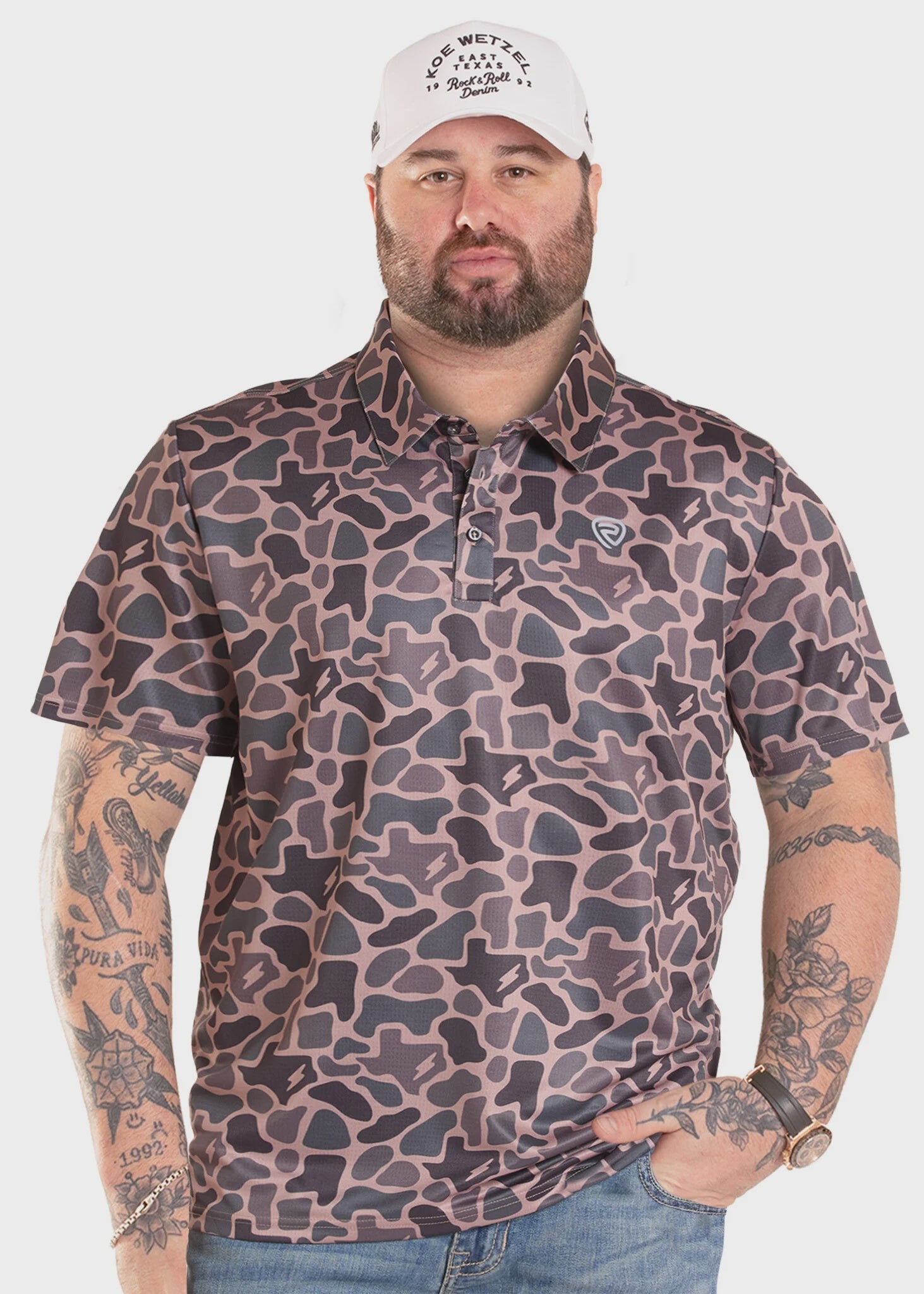 Rock & Roll Men's Tan RRD X Koe Polo BM51T09166 - Southern Soule Designs