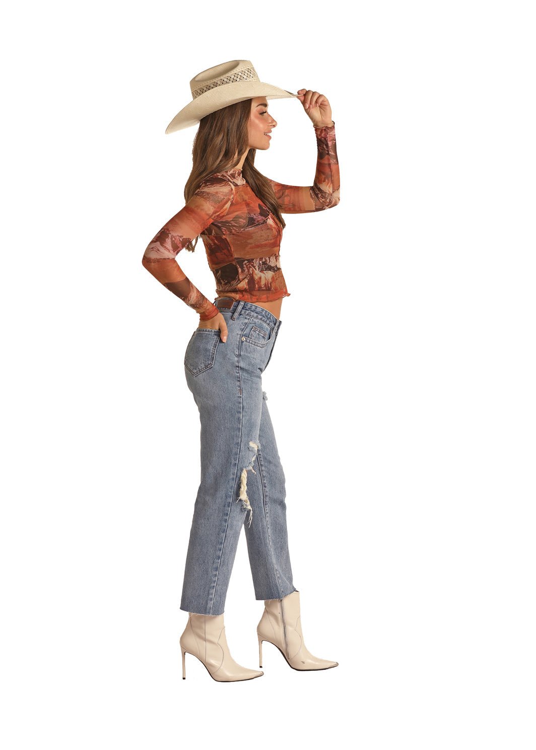 Rock & Roll RRWD9HR100 Back Yoke Crop Jeans - Southern Soule Designs