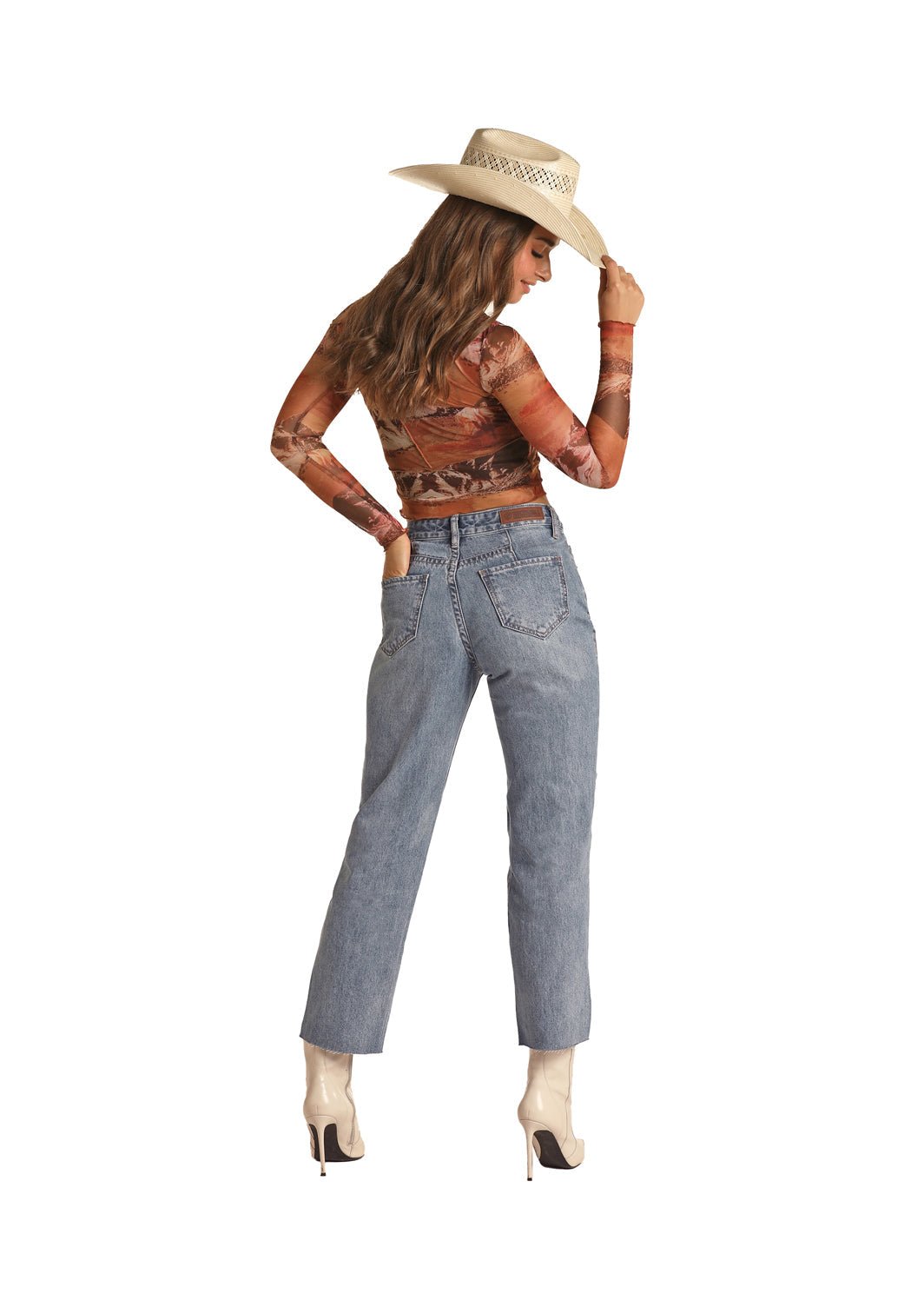 Rock & Roll RRWD9HR100 Back Yoke Crop Jeans - Southern Soule Designs