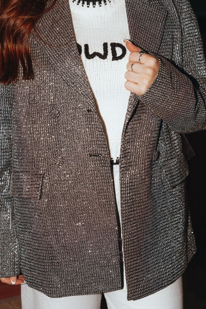 Rock & Roll Silver Metallic Blazer BW96T05280 - Southern Soule Designs