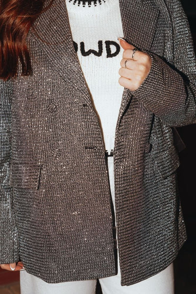 Rock & Roll Silver Metallic Blazer BW96T05280 - Southern Soule Designs