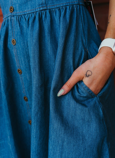 Rock & Roll Sky Blue Denim Mini Dress BWD0R05914 - Southern Soule Designs