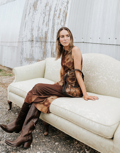 Rock & Roll Women's Abstract Cowhide Dress Brown BWD0R06984 - Southern Soule Designs