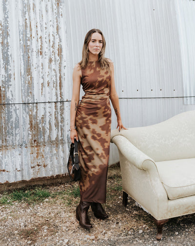 Rock & Roll Women's Abstract Cowhide Dress Brown BWD0R06984 - Southern Soule Designs