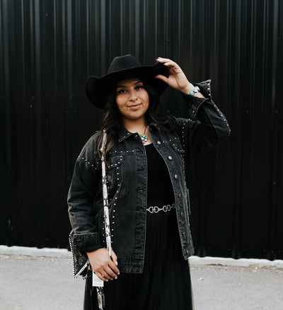 Rock & Roll Women's Black Studded Jacket BW92D07220 - Southern Soule Designs