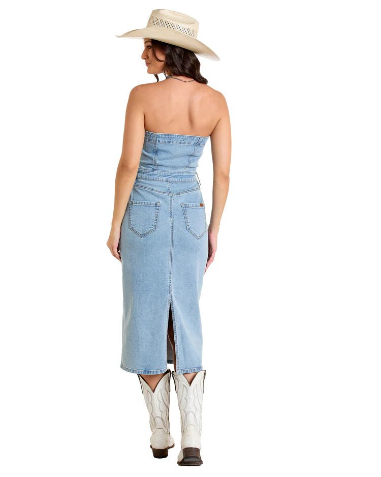 Rock & Roll Women's Detachable Strap Dress Light Wash BWD0D06413 - Southern Soule Designs