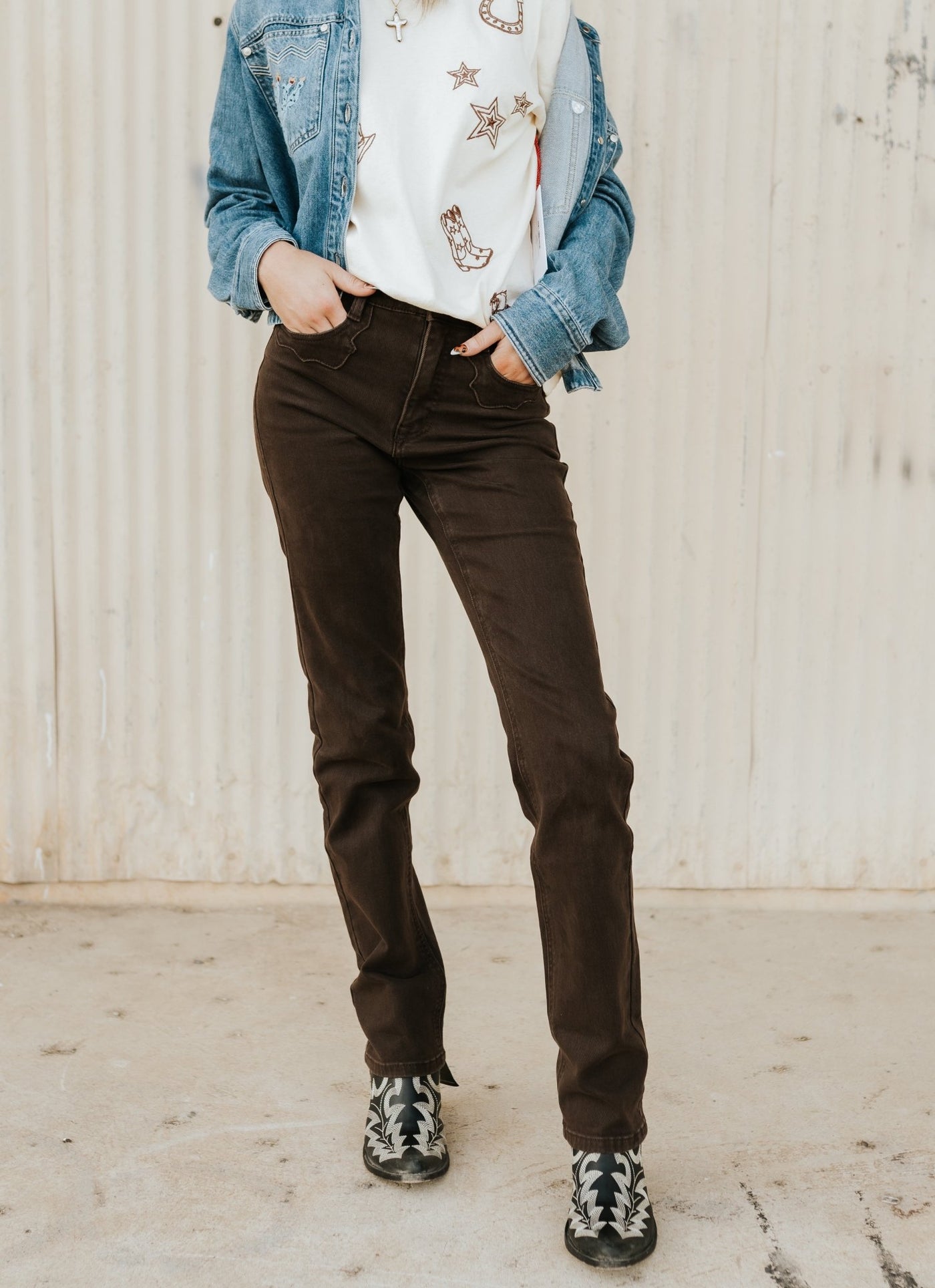 Rock & Roll Women's High Rise Modest Boot Jean Mahogany BW1HD07196 - Southern Soule Designs