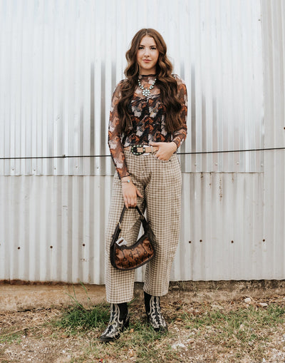 Rock & Roll Women's Horse Print Mesh Top Black BW22T07474 - Southern Soule Designs