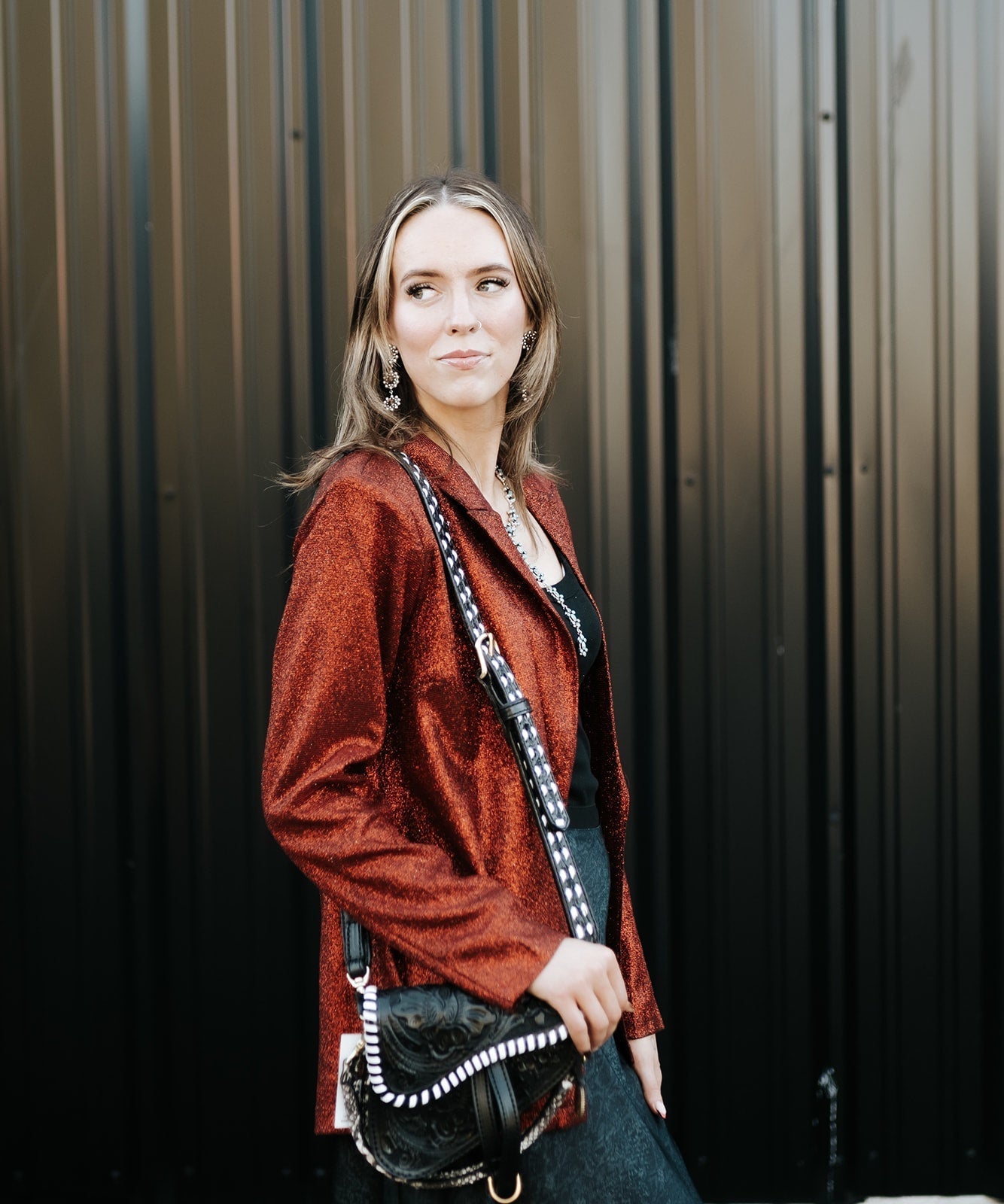 Rock & Roll Women's Iridescent Blazer Red BW96T07787 - Southern Soule Designs