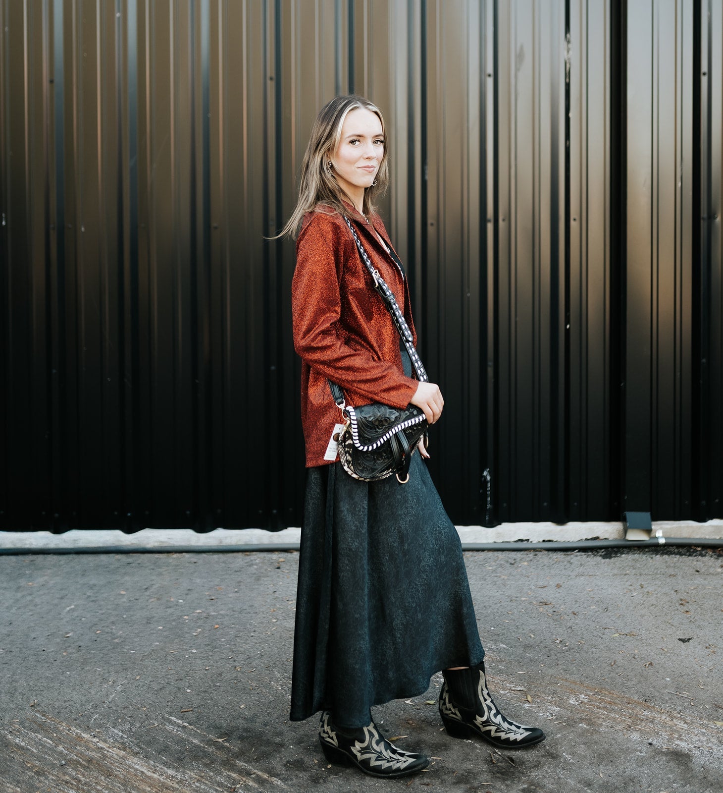 Rock & Roll Women's Iridescent Blazer Red BW96T07787 - Southern Soule Designs