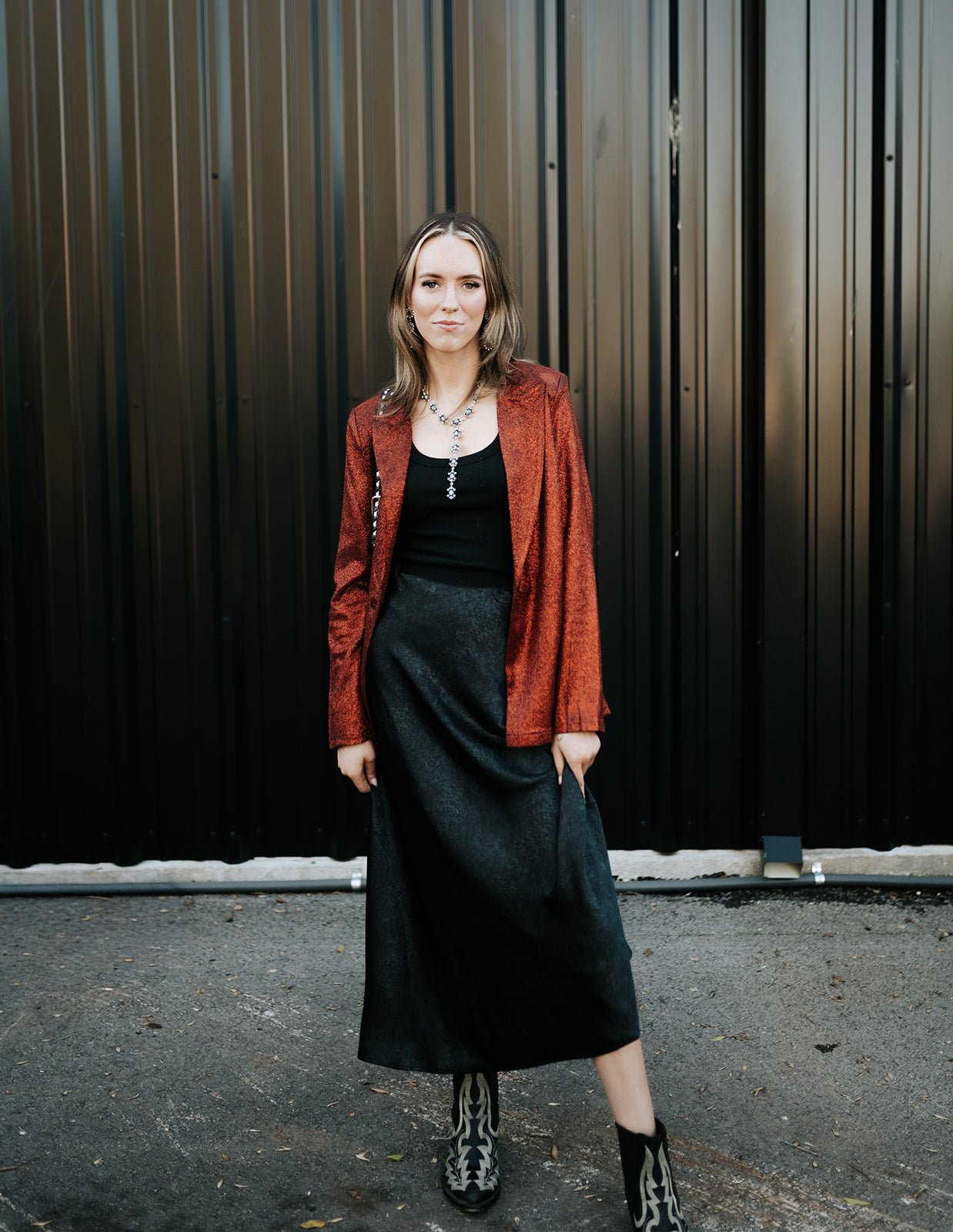 Rock & Roll Women's Iridescent Blazer Red BW96T07787 - Southern Soule Designs