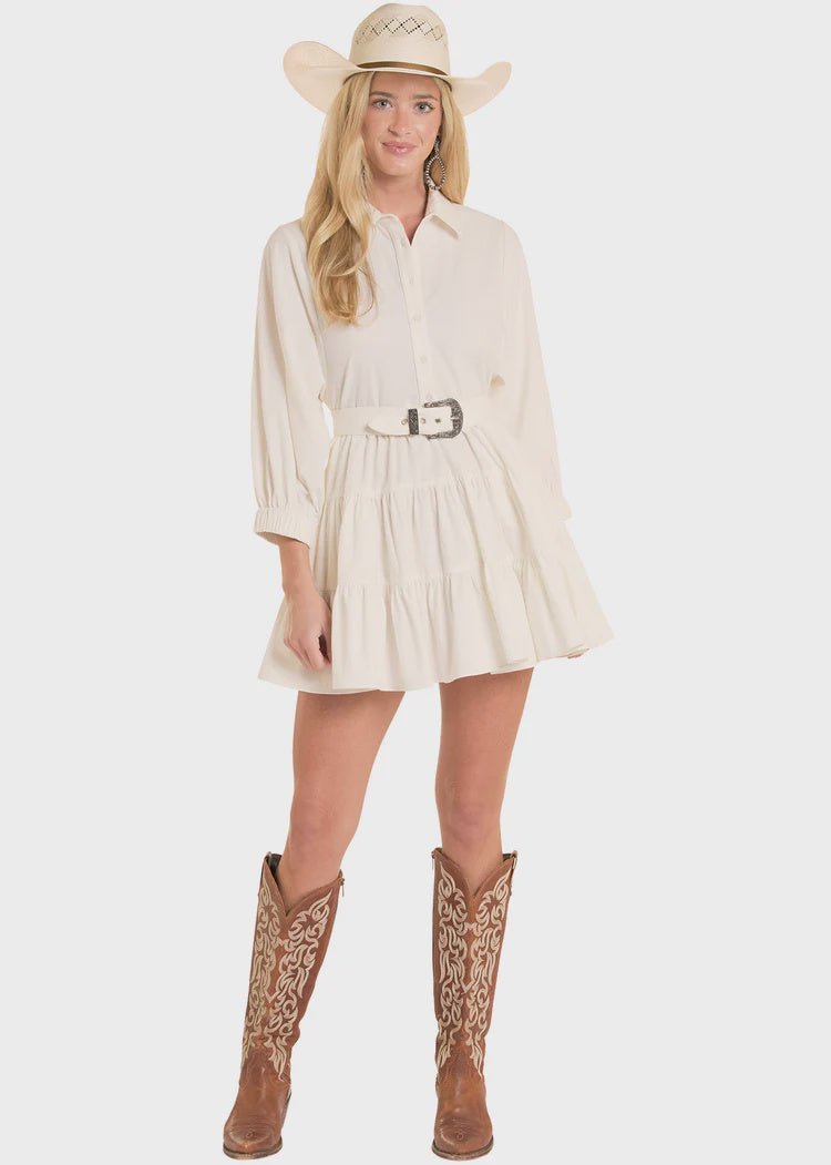 Rock & Roll Women's Natural Dress with Belt BWD2R08776 - Southern Soule Designs
