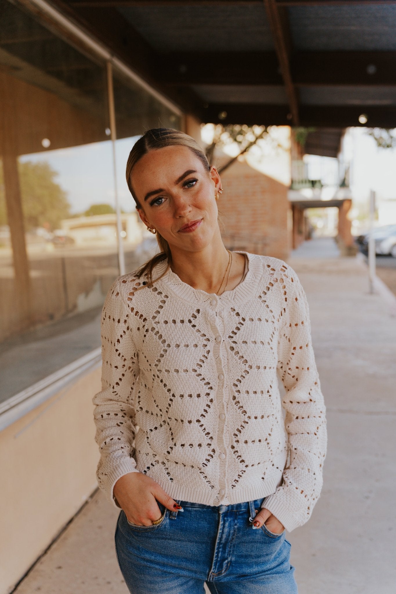 Rosalyn Sweater Cardigan Crystal SW253328 - Southern Soule Designs